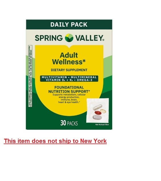 Spring Valley Adult Wellness Daily Pack Multivitamin 30 ct