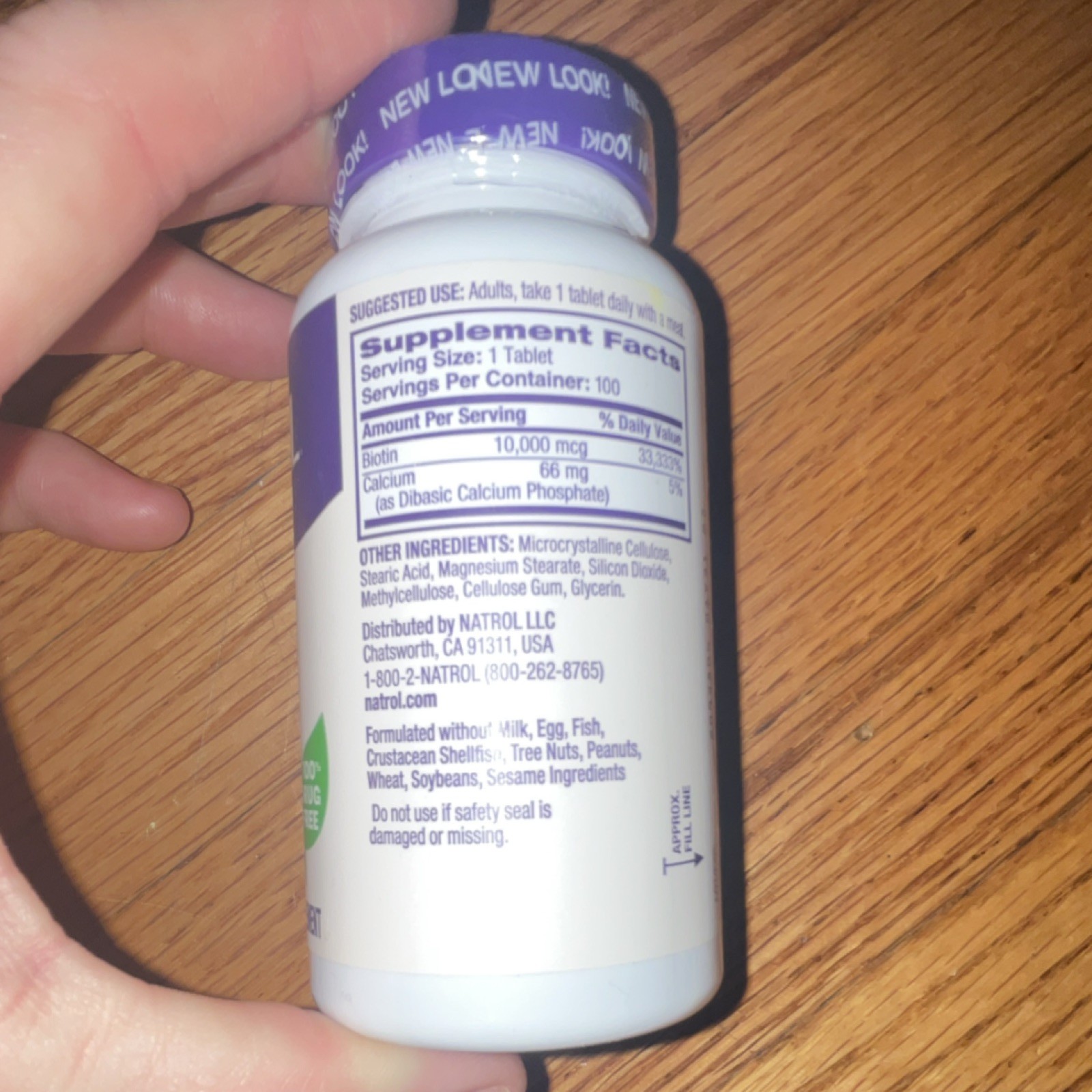 Natrol Biotin 10,000mcg 100 Tablets Hair Skin Nail Metabolism Support