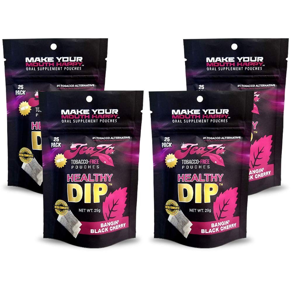 4Pk Teaza Herbal Energy Pouch Mixed Banging Black Cherry Bags **Free Shipping**