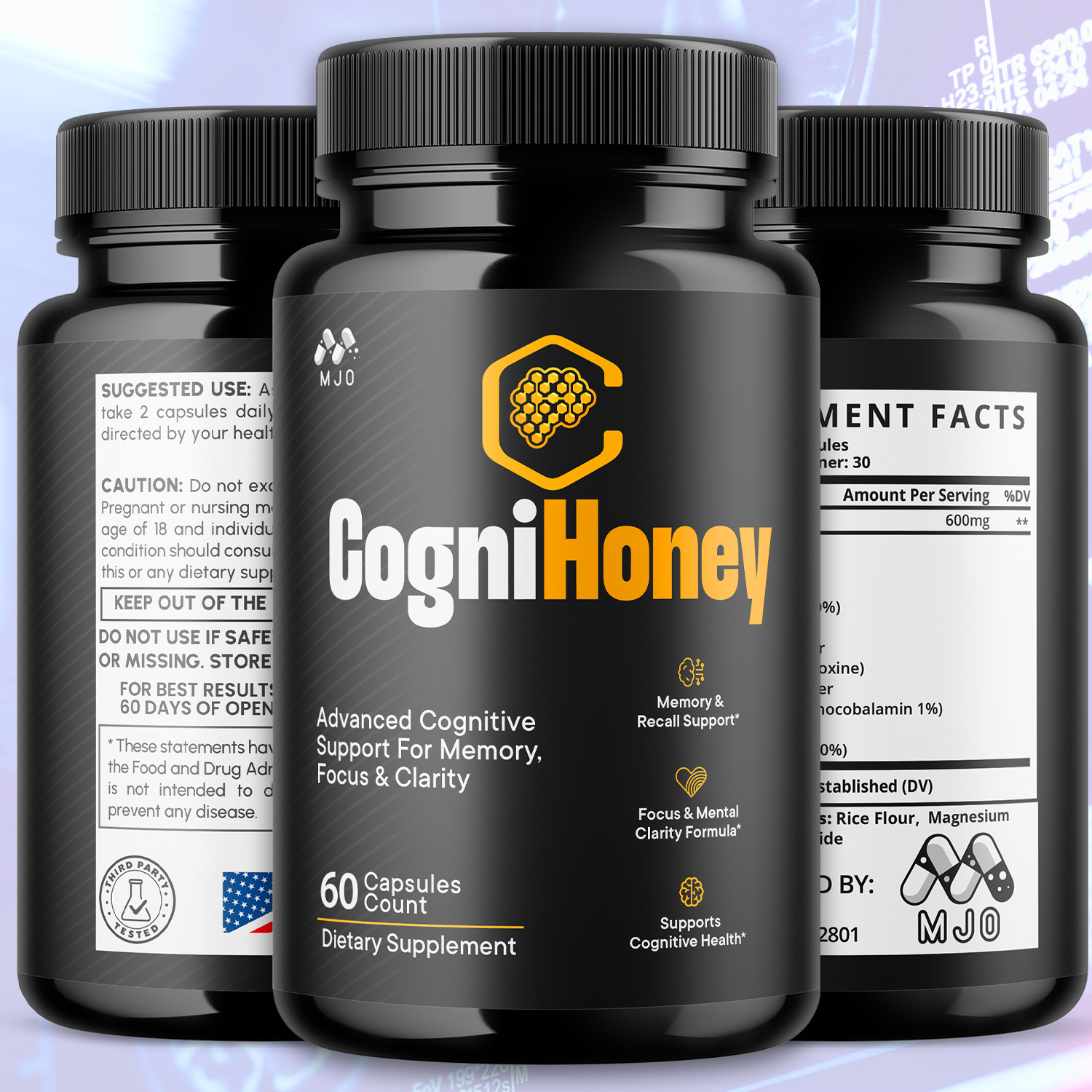 (5 Pack) CogniHoney Advanced Brain Support Supplement Cogni Honey 300 Capsules