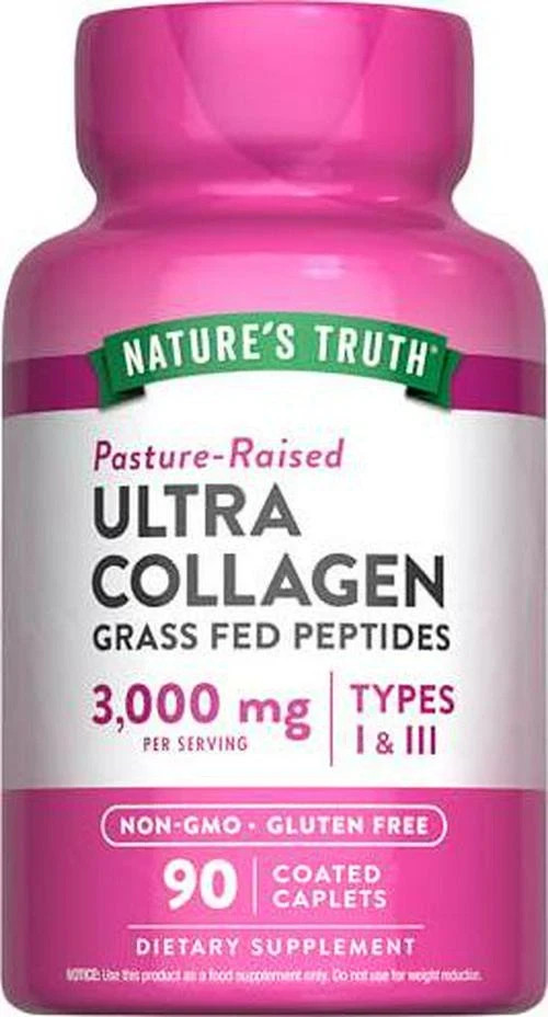 Nature’s Truth Collagen Peptides | 90 Caplets | Type 1 and 3 with Vitamin C |