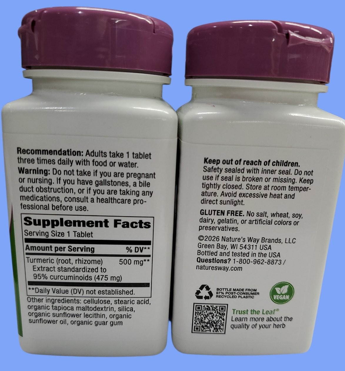 2 PACK Nature’s Way Turmeric Joint Health 500 mg (60+ 60 Tablets ) EXP. 02/2029