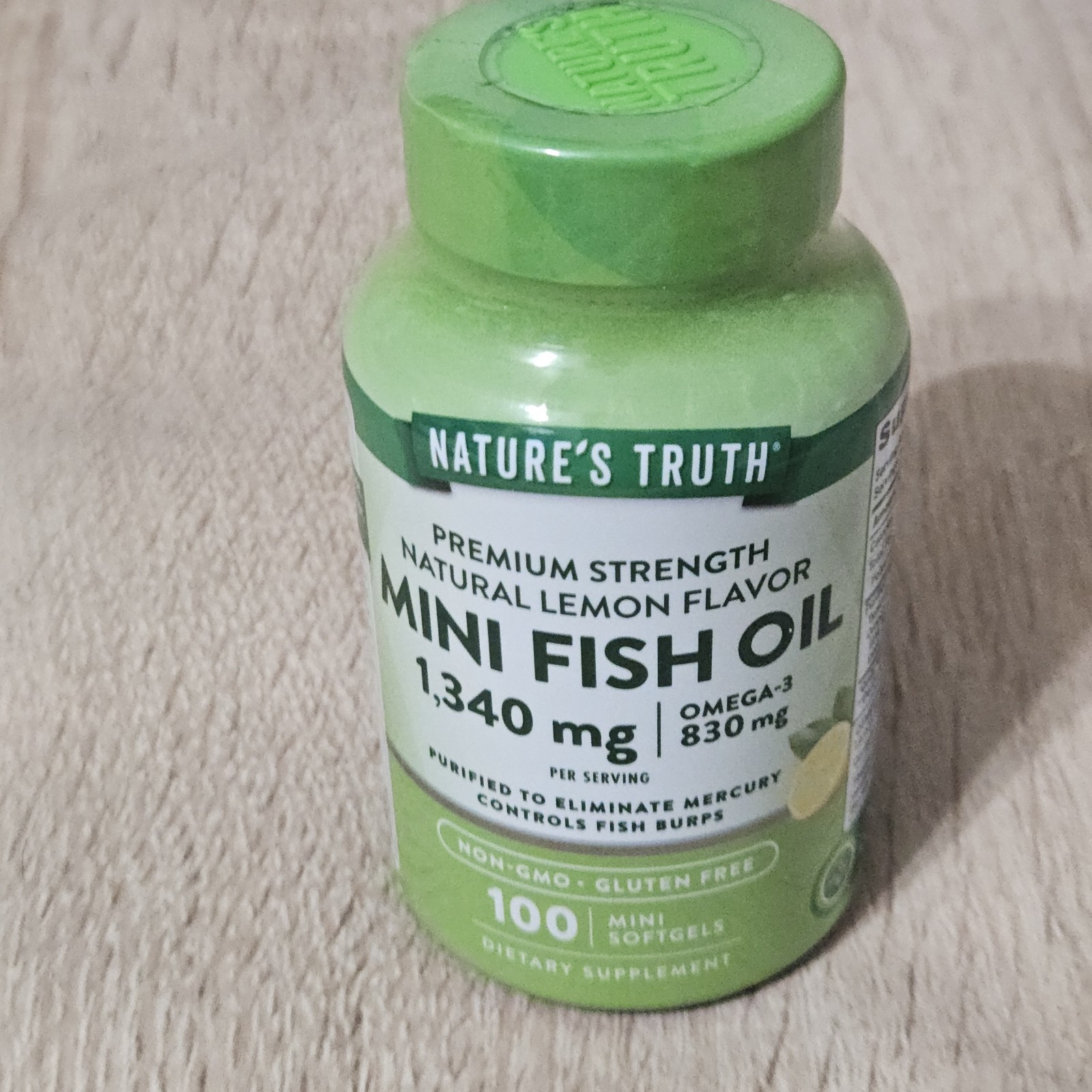 Nature’s Truth Mini Fish Oil 1340 mg ~ 100 Mini Softgels ~ EXP 02/2029~ SEALED