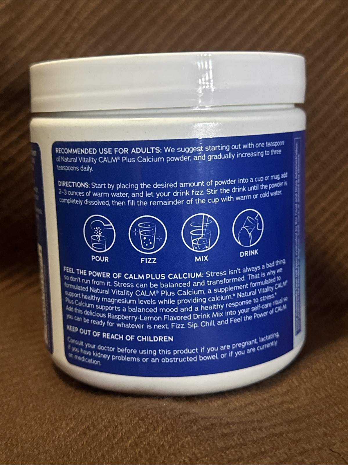 Natural Vitality CALM Plus Calcium Raspberry Lemon – 8oz – New/Sealed Ships Fast