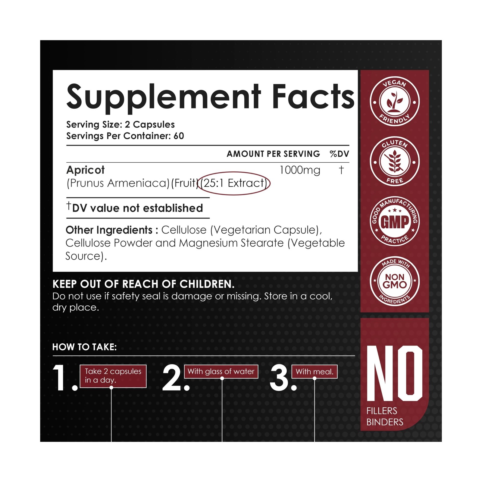 AMALTH Apricot Extract Supplement Capsules (25:1) 120 Capsules 500m… Fast Ship