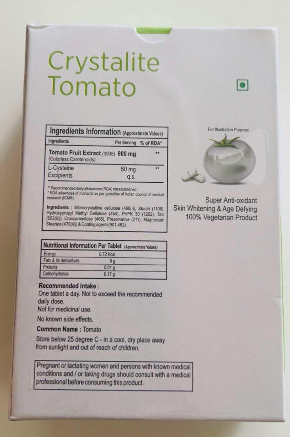 Crystal Tomato Crystal Tomato Supplement 1 box 30 tablets for Whitening