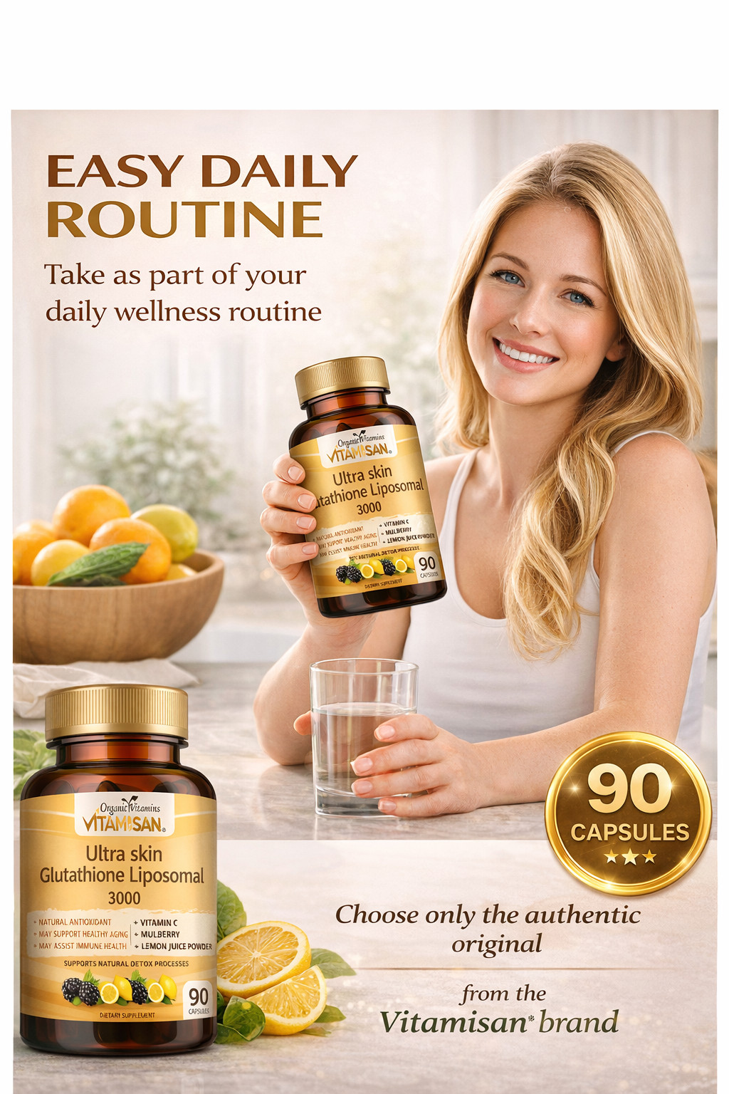 Vitamisan Liposomal Glutathione 3000mg – 90 Capsules – Master Liver Detox
