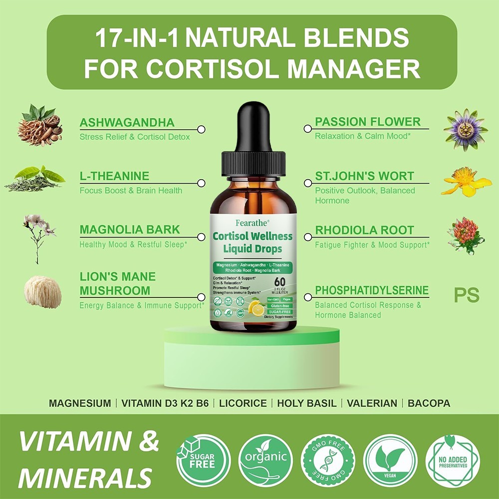 Cortisol Wellness Liquid Drops Balancing Cortisol Level Promot Overall Health