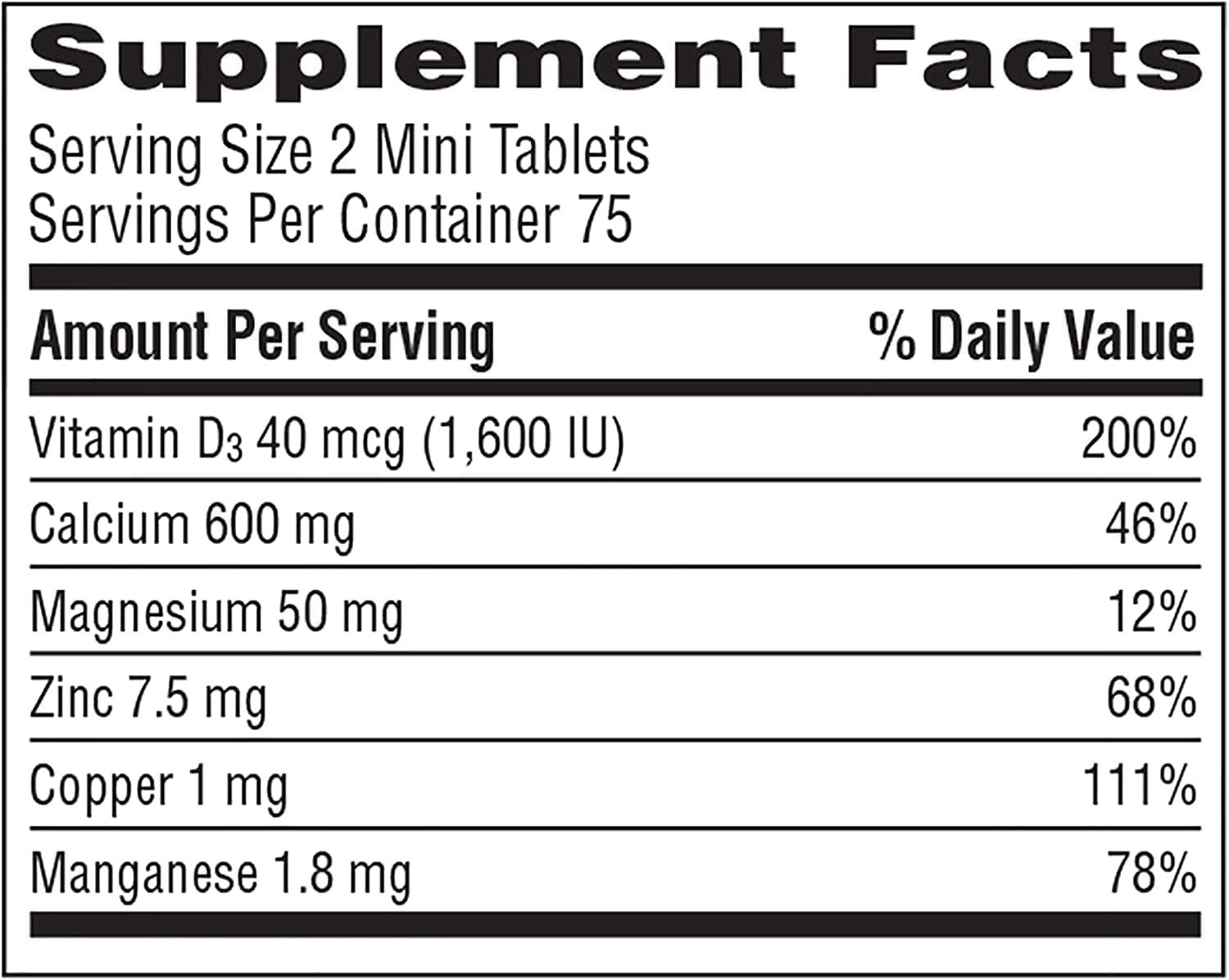 Pack of 2 Fruity Calcium Supplements – 150ct Mini Tablets for Bone Strength