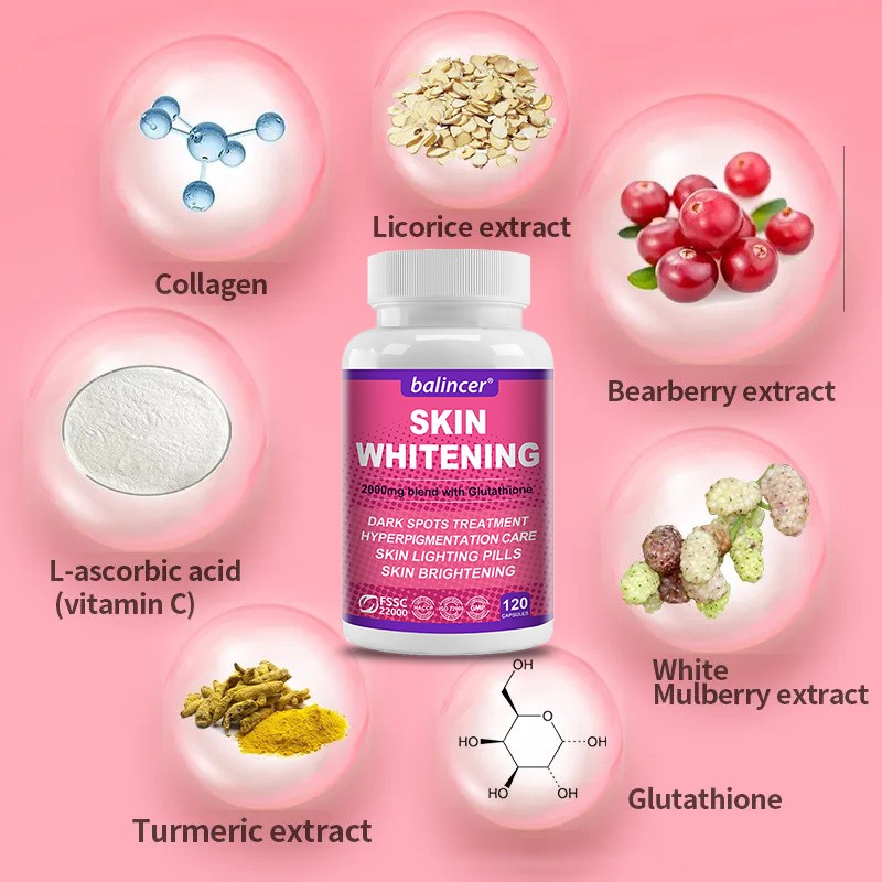 120ct L-Glutathione Capsules 2000MG Natural Anti-Aging Skin Whitening Supplement