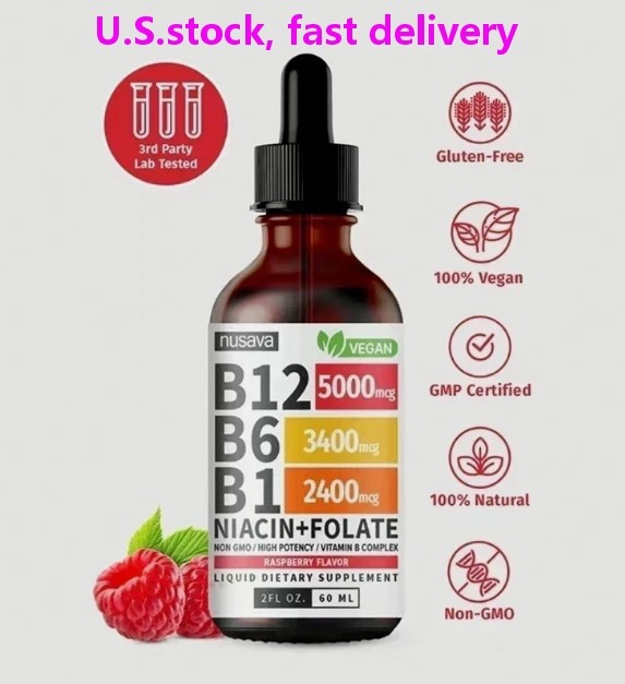 NUSAVA Vitamin B12 and B6 Liquid Drops, B12 Sublingual Vitamin B Complex,B1