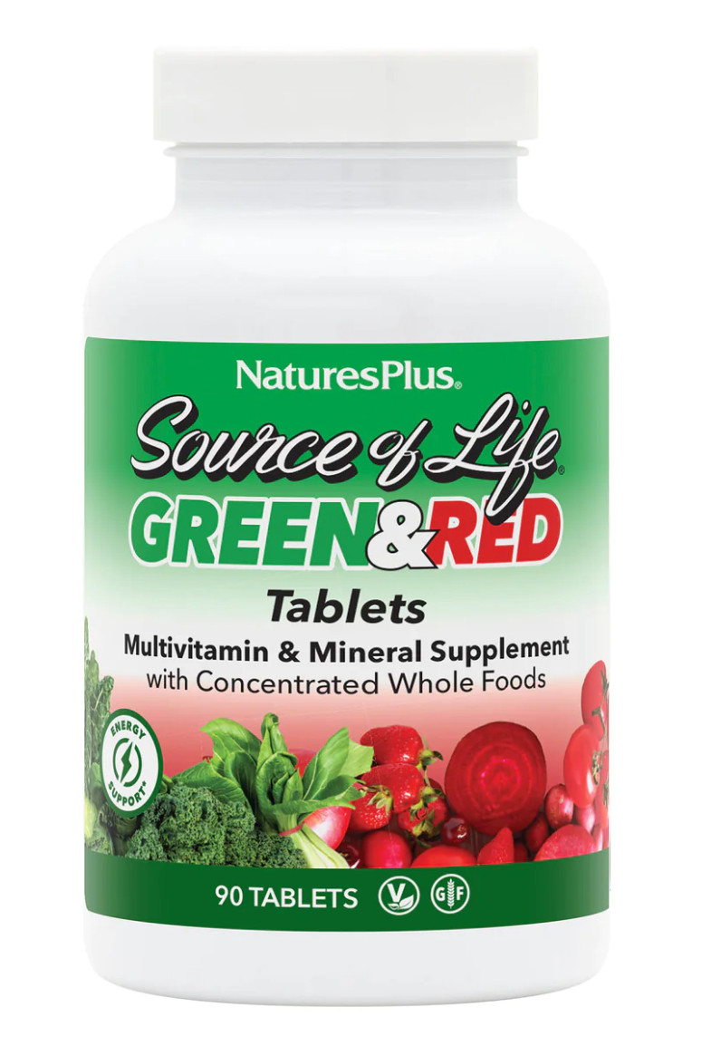 Source of Life Green & Red by Nature’s Plus 90 Tablets Best By 10/2027 Energy +