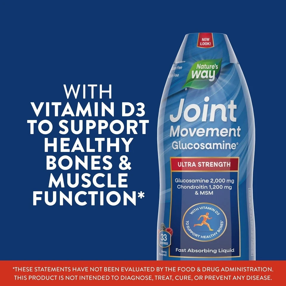 6 Pack – Nature’s Way Joint Movement Glucosamine Liquid, 33.8 fl. oz.