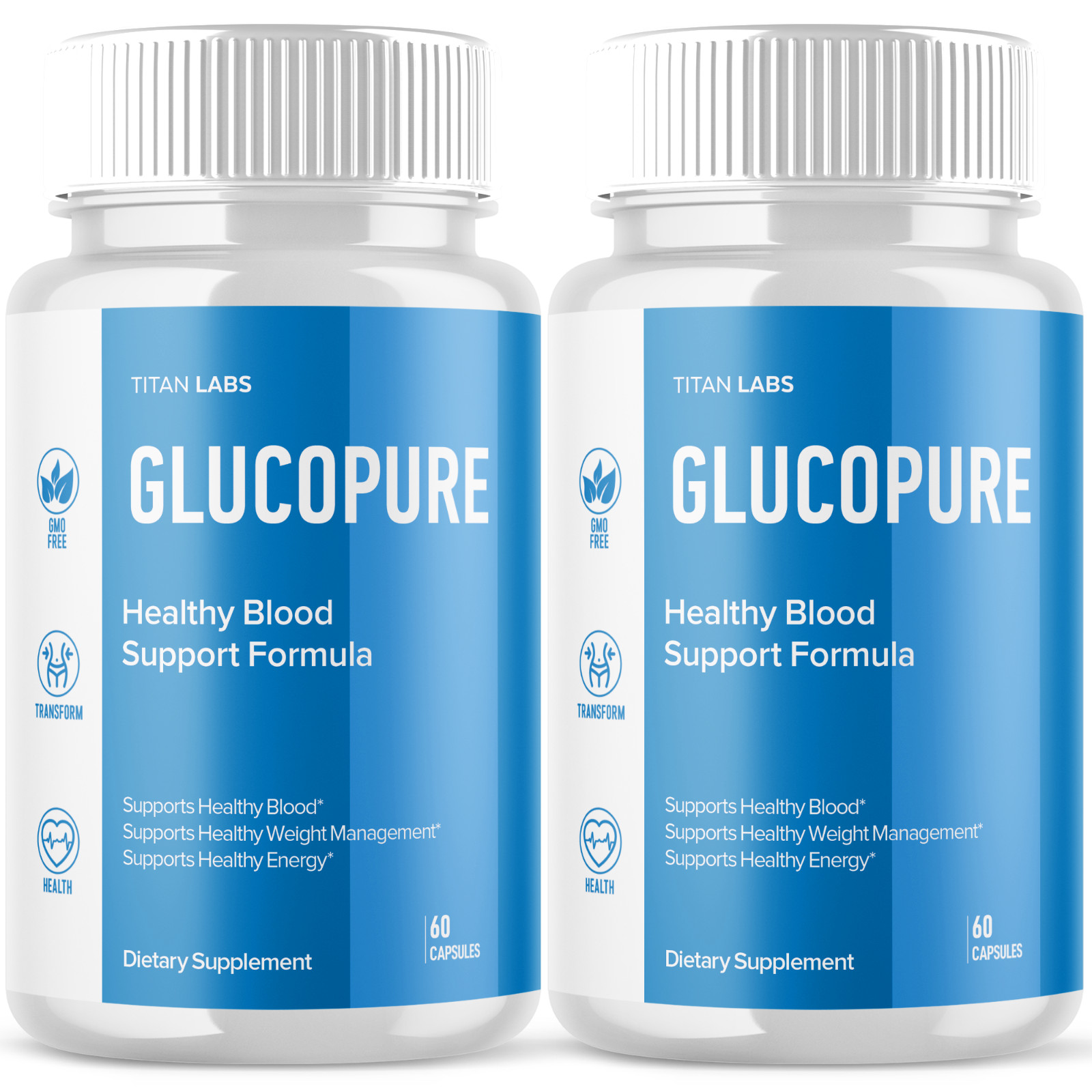 (2 Pack) Glucopure Advanced Blood Health Support Supplement Gluco Pure 120 Caps