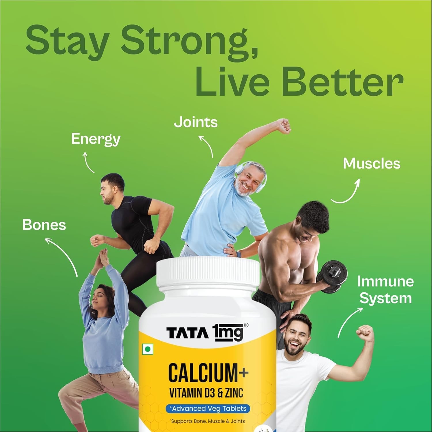 3 Pack TAT.A 1mg Calcium D3 Zinc Tablets 270 Count