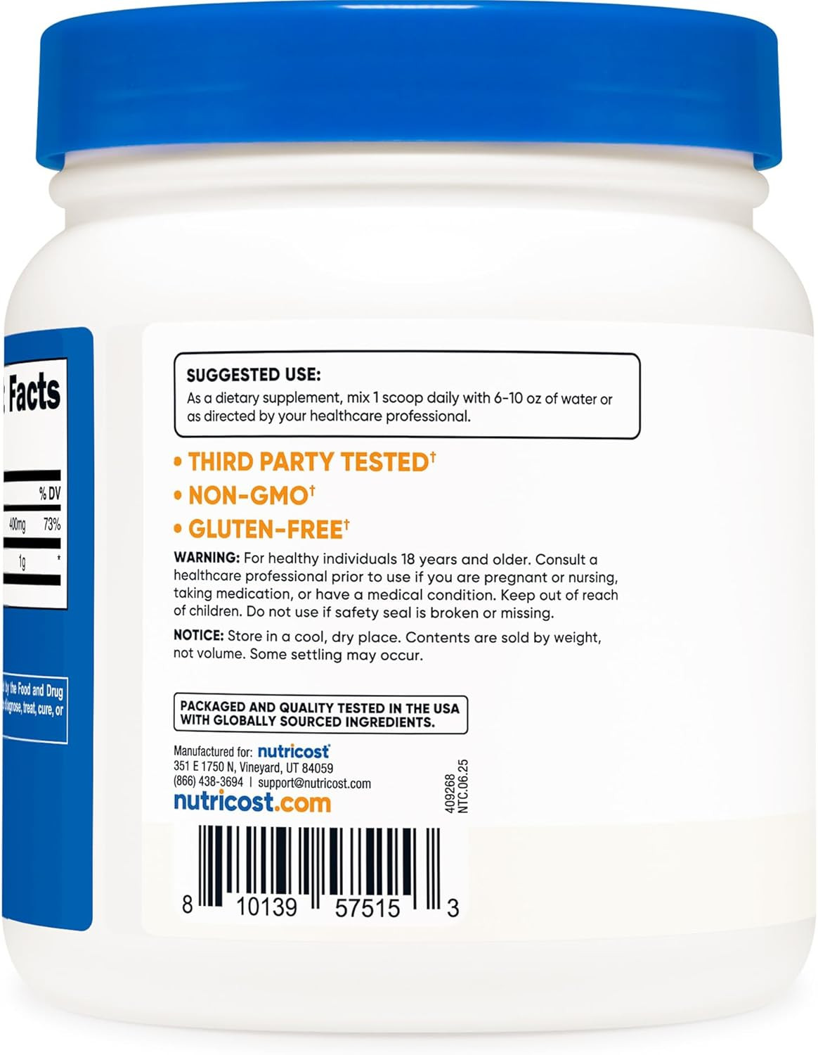 Pure Choline Bitartrate Powder 500 Grams