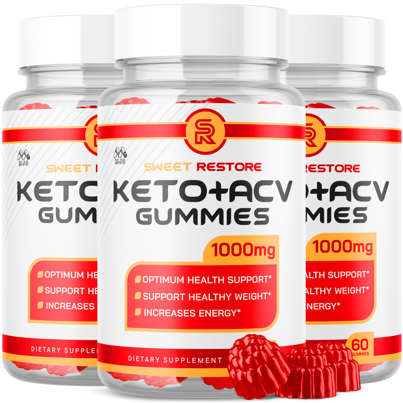 (3 Pack) Sweet Restore Keto ACV Gummys Vitamin Max Supplement 180 Gummies