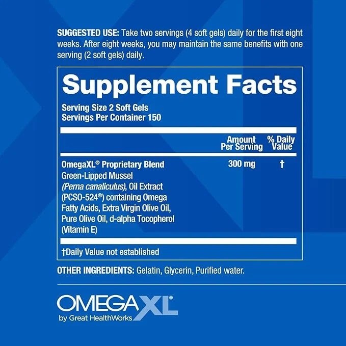 OmegaXL 300 Count, Soft Gels – Joint Health Supplement,FRESH USA STOCK