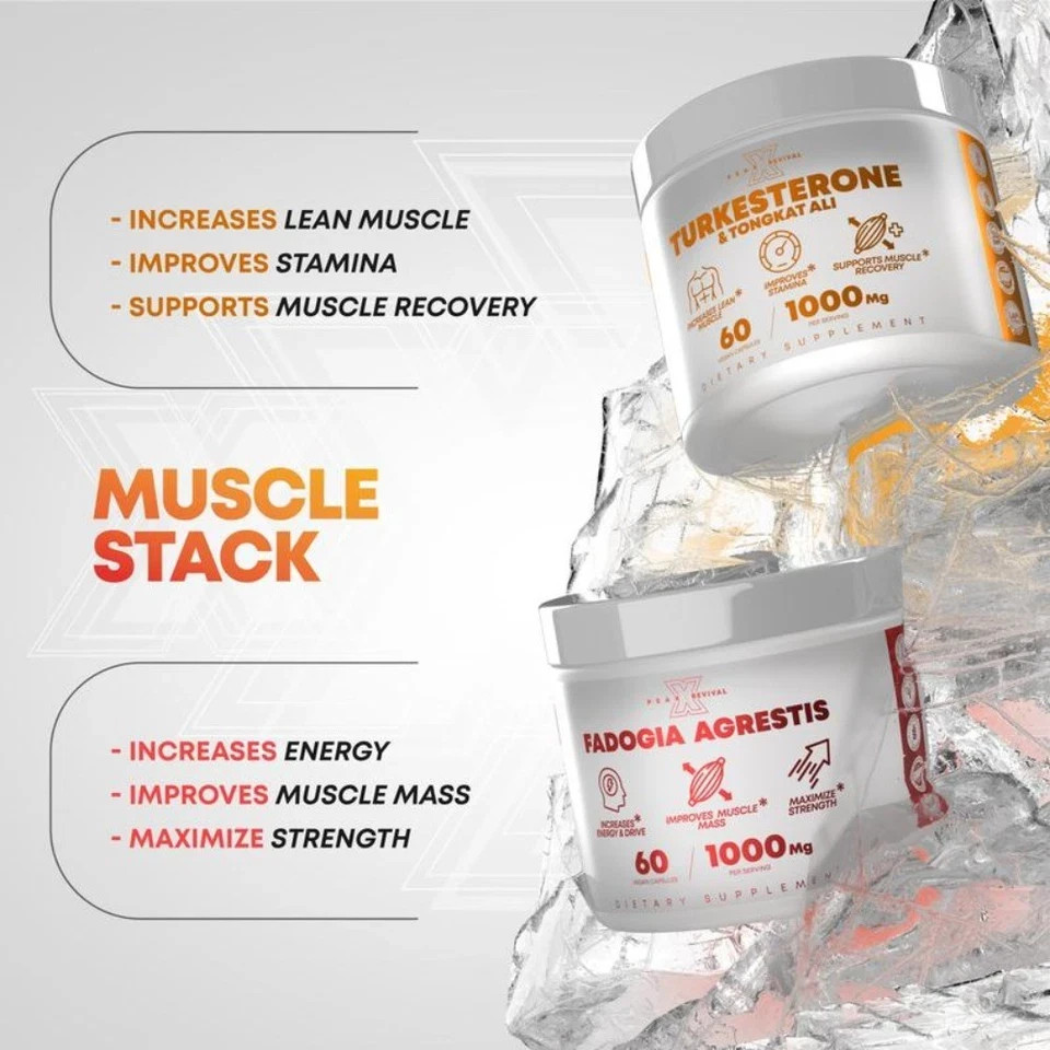 2 Pack Peak Revival X Alpha Muscle Stack Supplement Supports Fast Muscle Growth