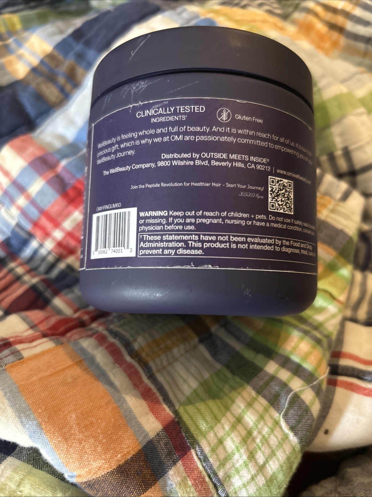 OMI Hair Nutrition Peptides – 60 Gummies – Black Currant Berry Flavor – Sealed