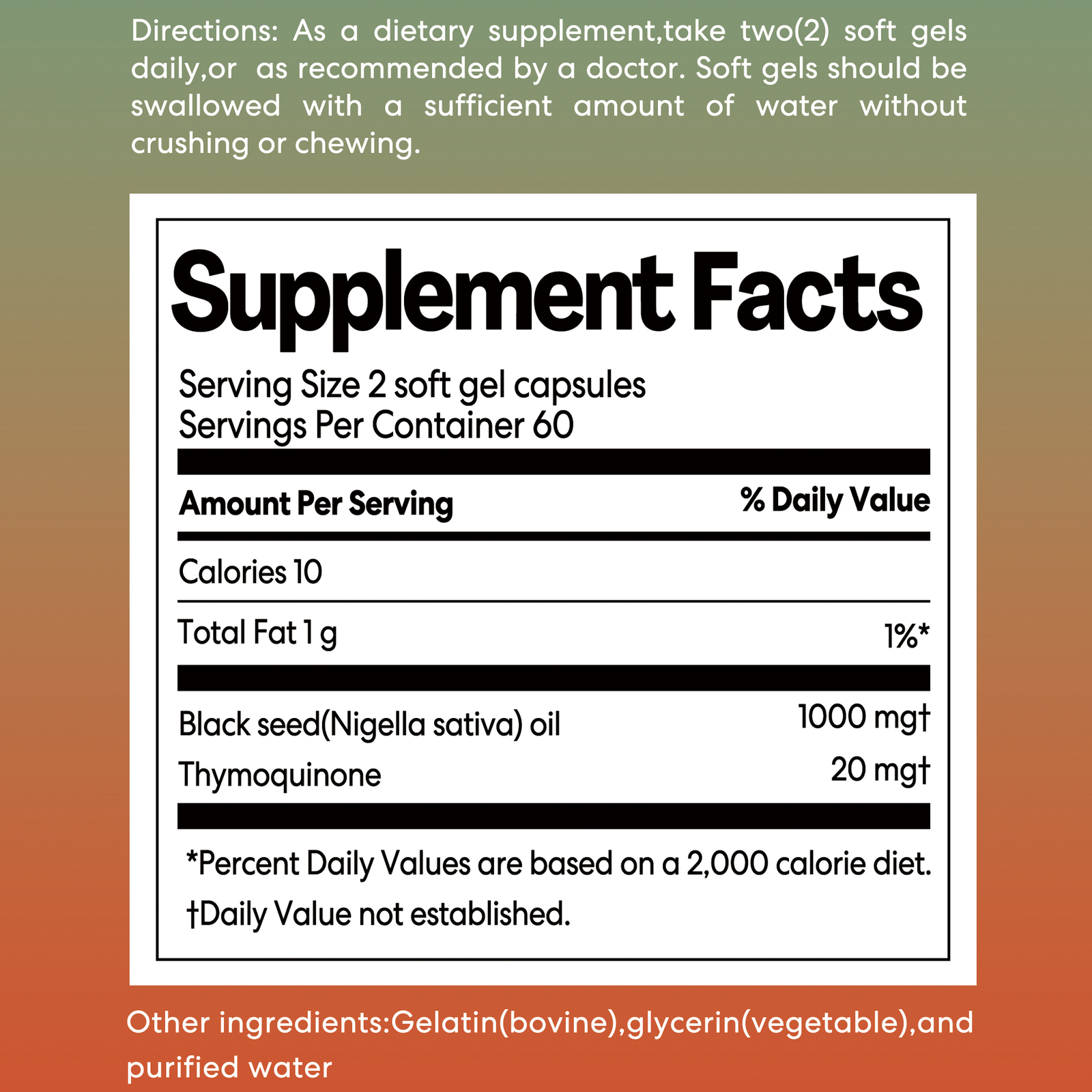 Black Seed Oil Capsules – Promotes Maintain Healthy Blood Sugar Levels – Non-GMO