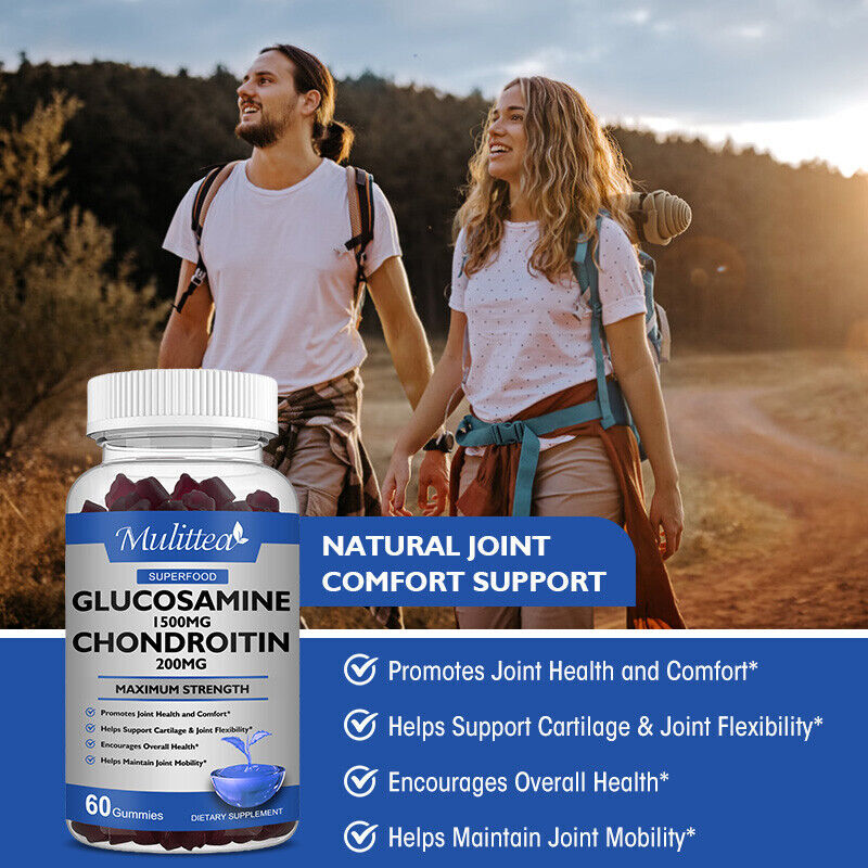 Glucosamine Chondroitin Glucosamine Sulfate For Bones, Joint Support 60 Gummies