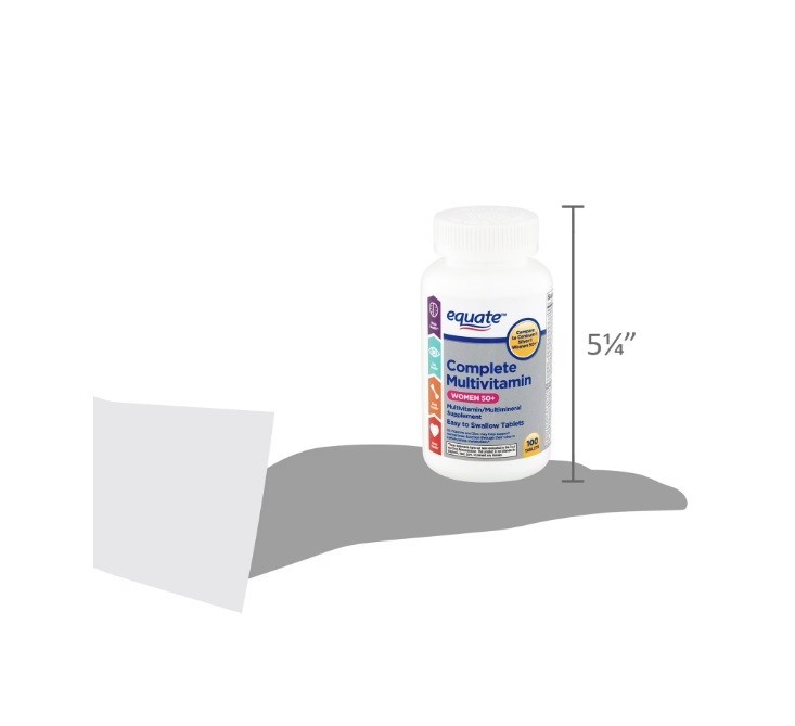 2 PACK Equate Complete Multivitamin/Multimineral Supplement Tablets, Women 50+