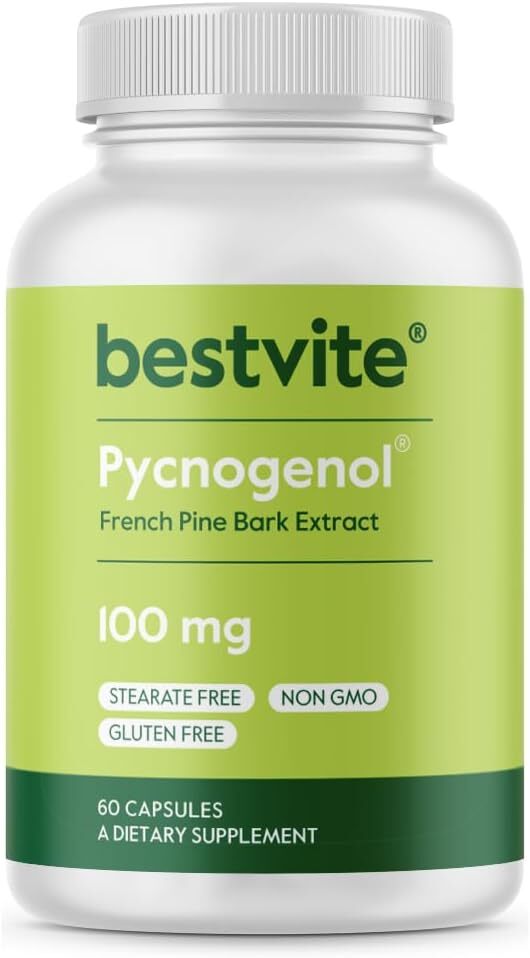 Pycnogenol 100mg (60 Capsules) – French Maritime Pine Bark Extract-Gluten Free