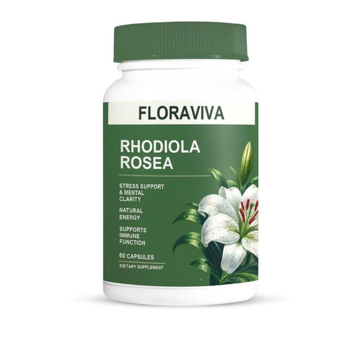Floraviva Rhodiola Rosea Capsules – Non-GMO for Stress Relief & Energy Support