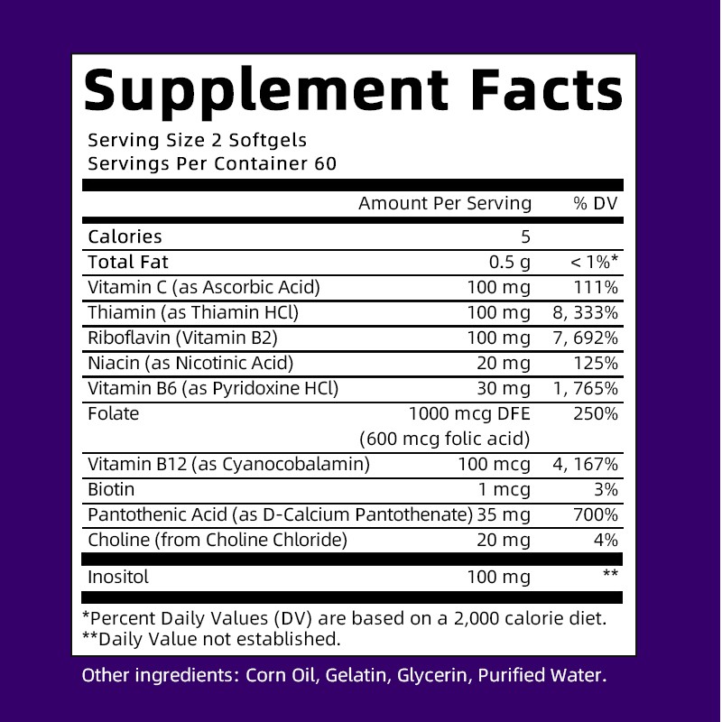 1/2/5X Vitamin B Complex Supplement – Super B Vitamin, Immune Boost, Energy