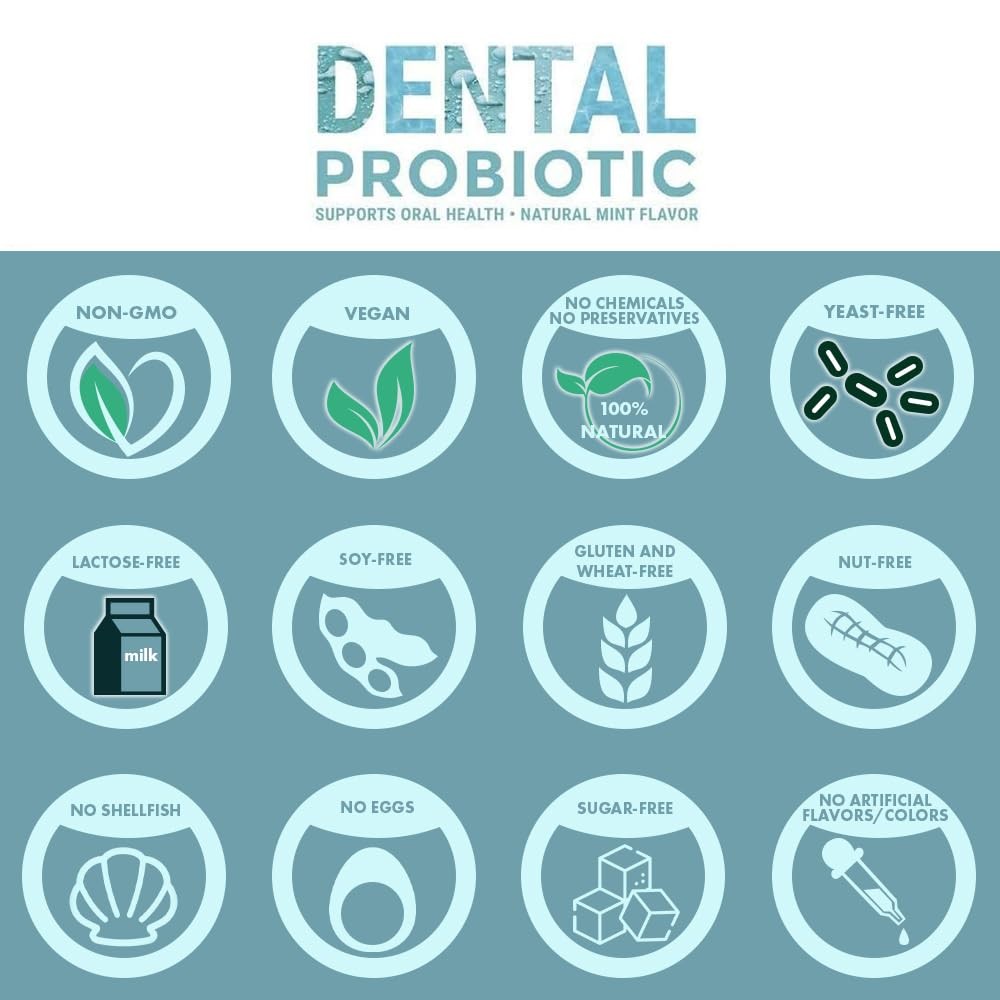 Dental Oral Probiotic, 60 Chewable Tablets – Supplements w/BLIS K12 & M18 – B…