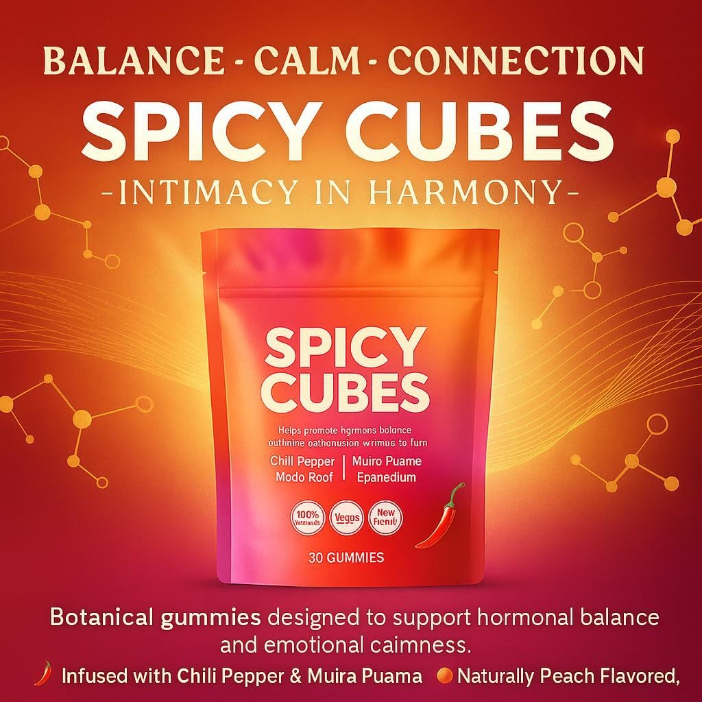 1~5 Bag Spicy Cubes Hot Peach Gummies Support for Calm and Relaxation 30 Gummies