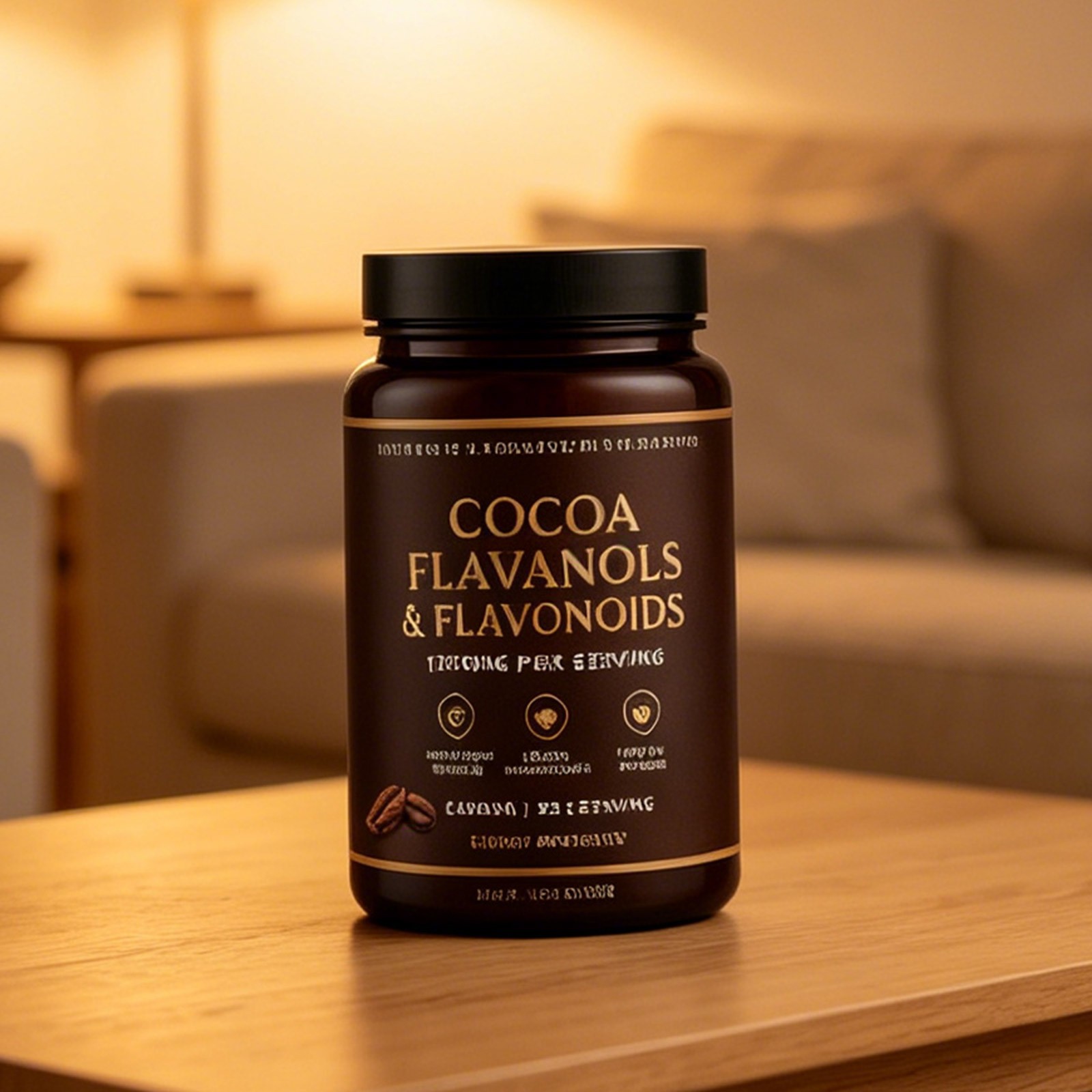 High Flavanol Cocoa Powder Flavonoids Supplements Energy Boost 1200mg