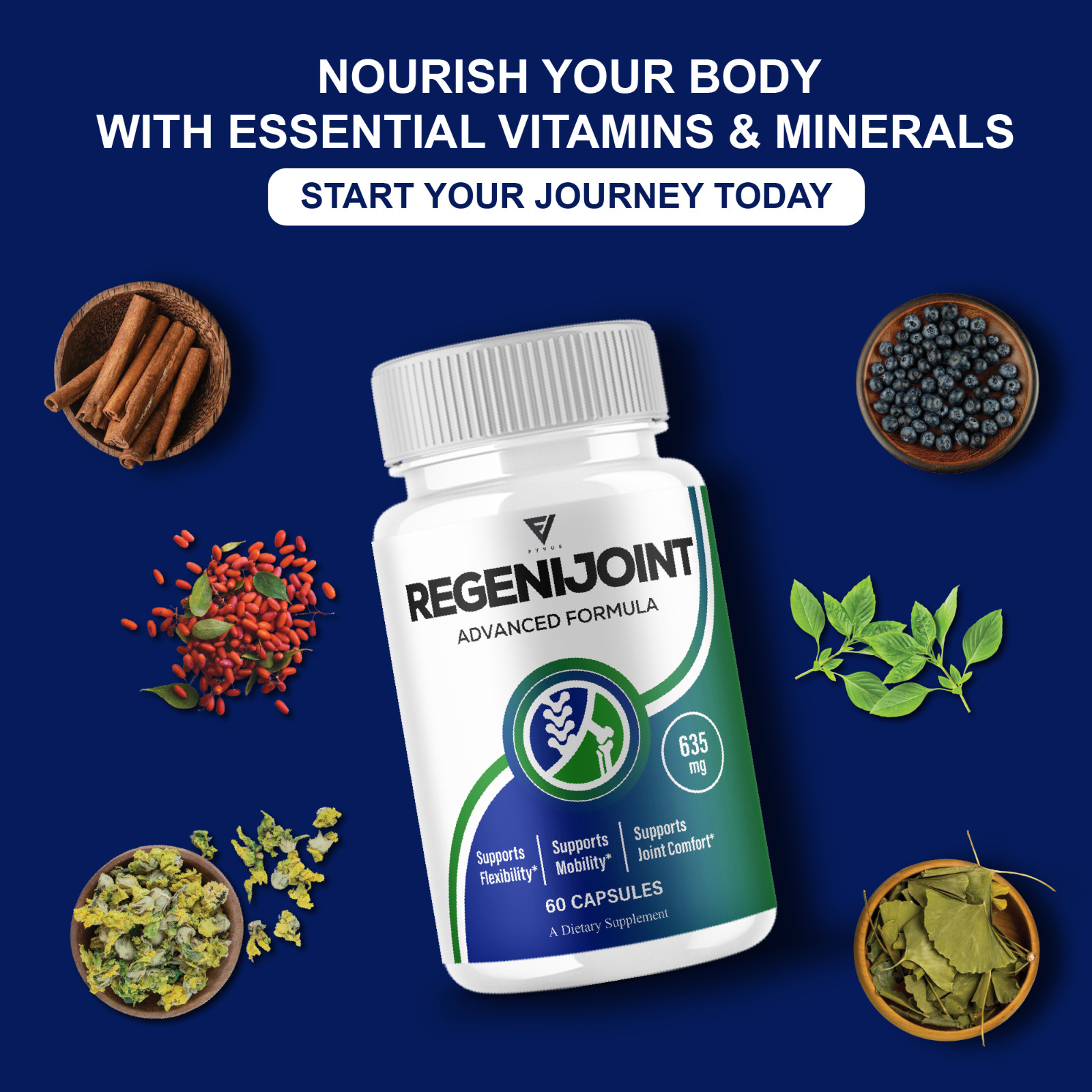 (5 Pack) RegeniJoint Advanced Formula, Regeni Joint Support (300 Capsules)