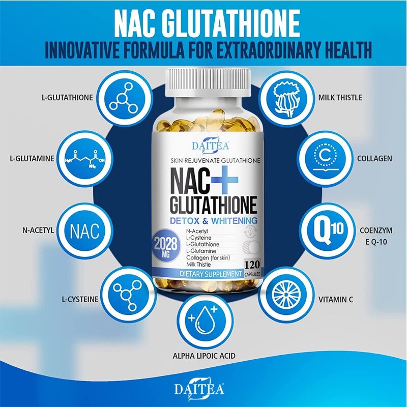 L Glutathione NAC Collagen Skin Whitening Lightening Dark Spots Acne Scar Remova