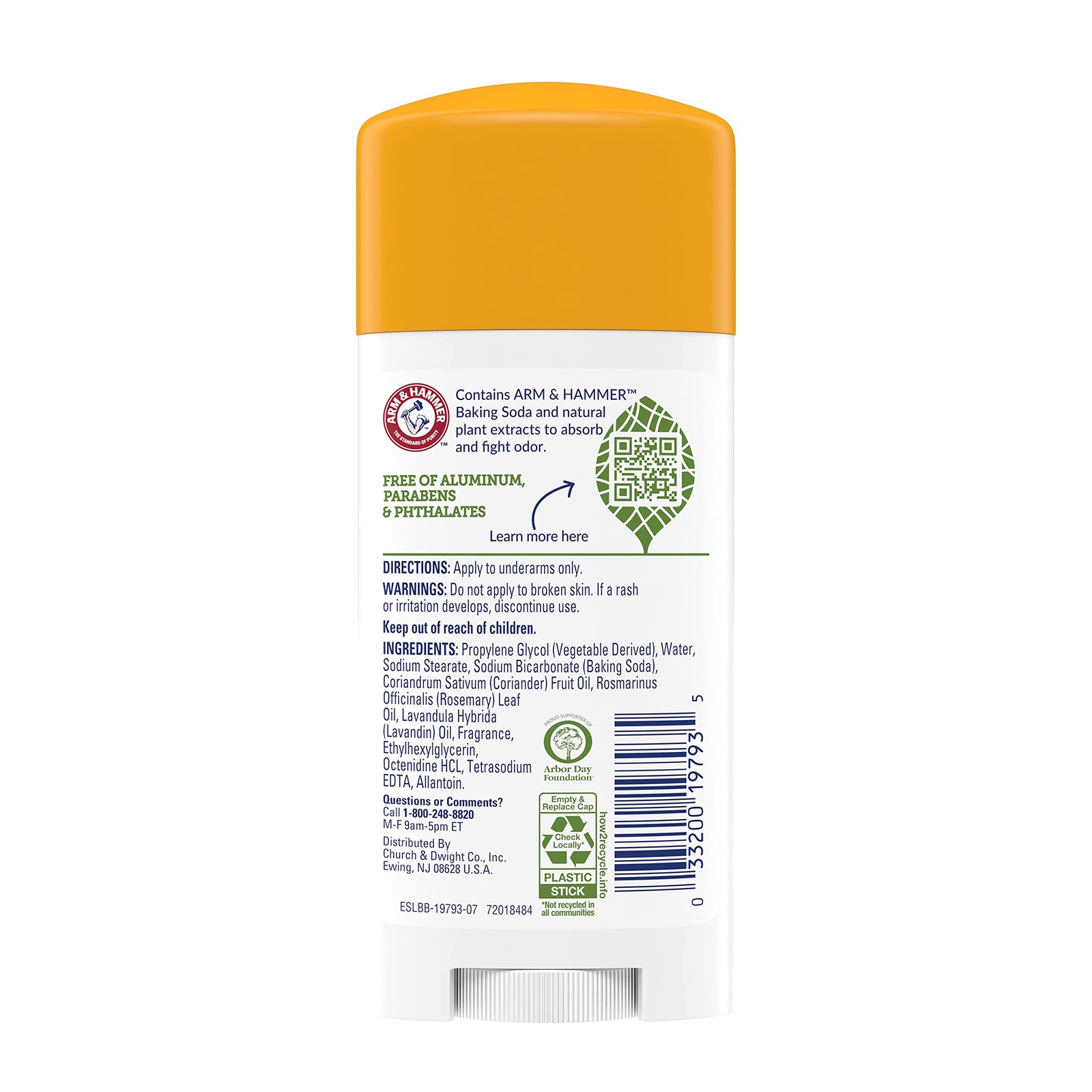 Arm & Hammer Deodorant Rosemary Lavender 2.5oz 2pk 5 Ounce (Pack of 1), White