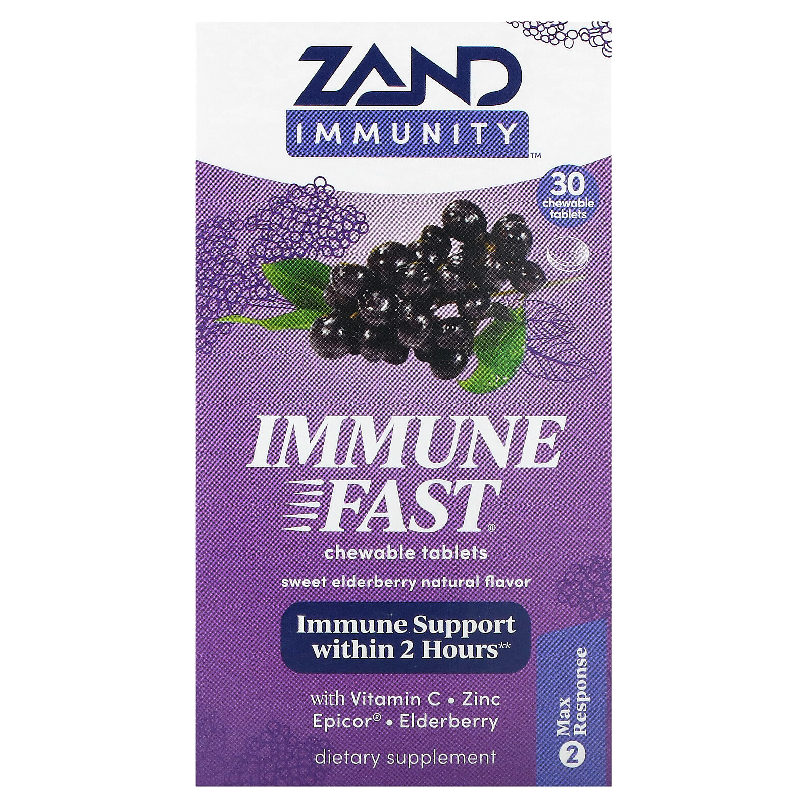 Immunity, Immune Fast, Sweet Elderberry, 30 Chewable Tablets