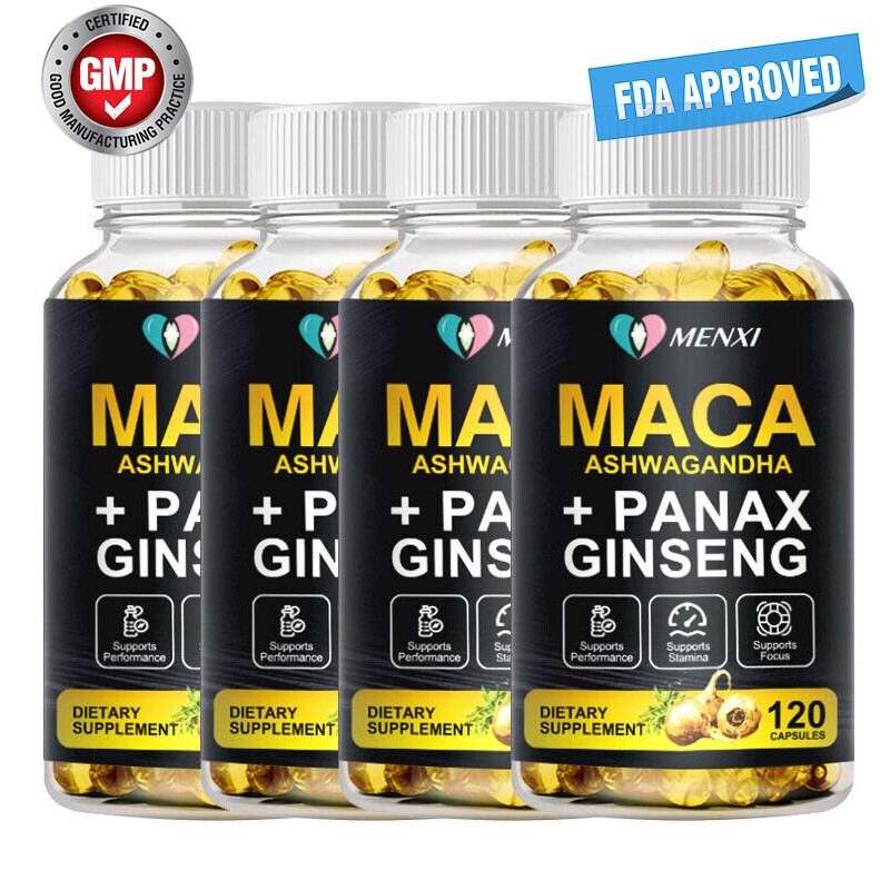 Organic Maca Root Capsules | 120 Pills | Peruvian Maca Extract for Men & Women