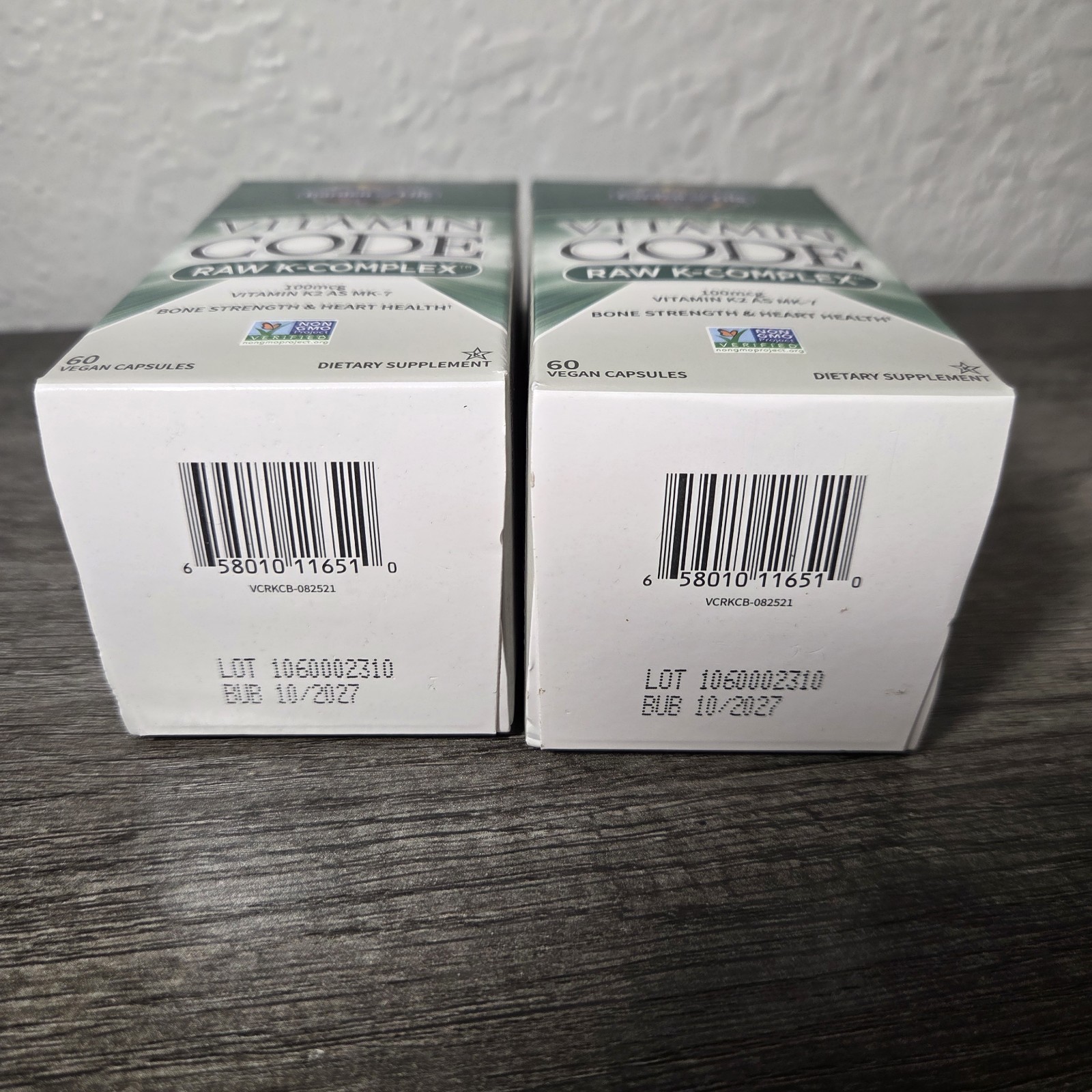 2PK Garden of Life Vitamin Code Raw K-Complex 60 Veggie Caps Exp 10/27 NEW