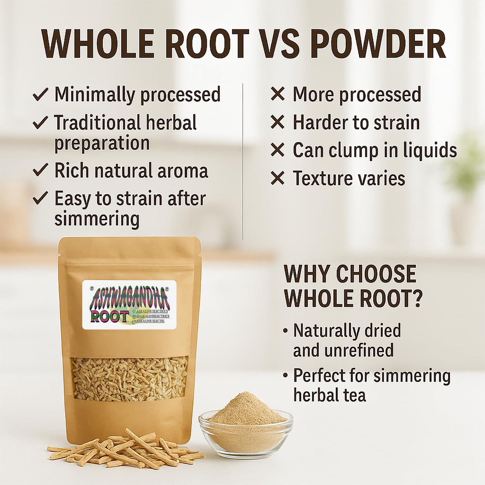 Ashwagandha Root | Withania Somnifera | Organically Grown 4 Ounce (Pack of 1)