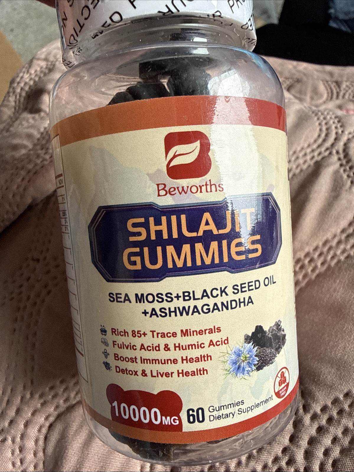 Beworths SHILAJIT GUMMIES 10,000MG 60 Gummies Sea Moss+Black Seed Oil +ASHWAGAND