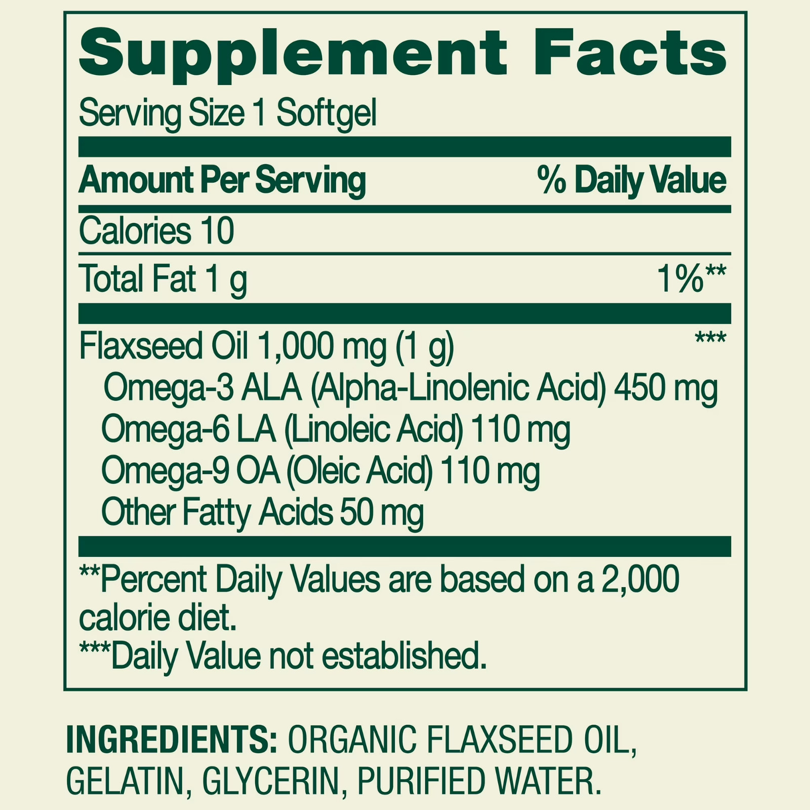 Spring Valley Flaxseed Oil Softgels Dietary Supplement, 1,000 mg, 100 Count