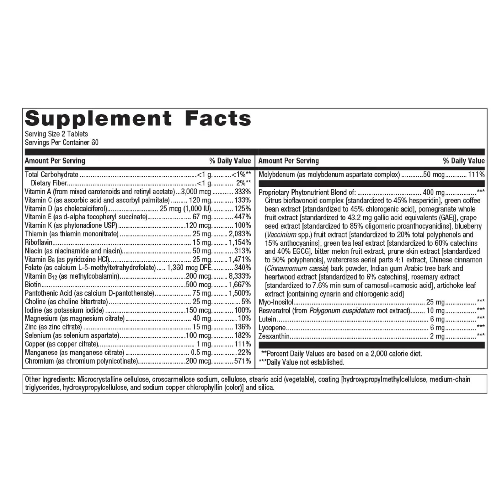 Metagenics PhytoMulti Multivitamin Without Iron 120 Tablets Daily Health
