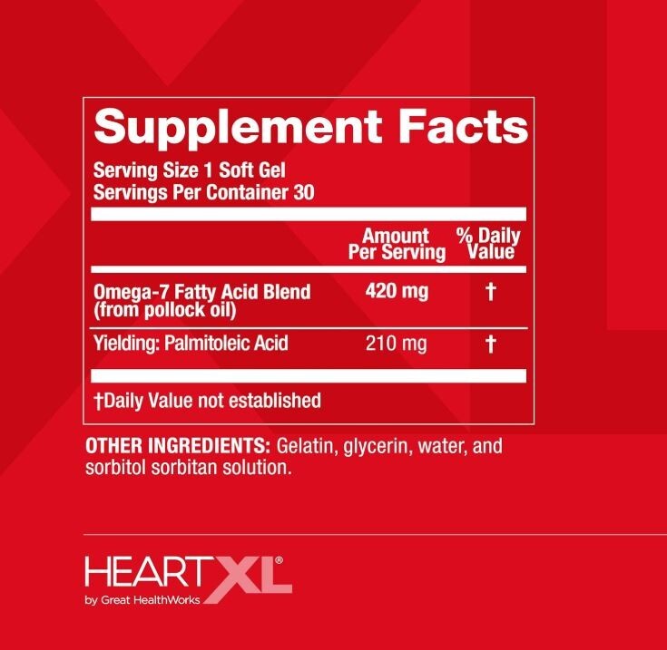 HeartXL High Potency Omega-7 Blend Cardiovascular Health Support – Promotes H…