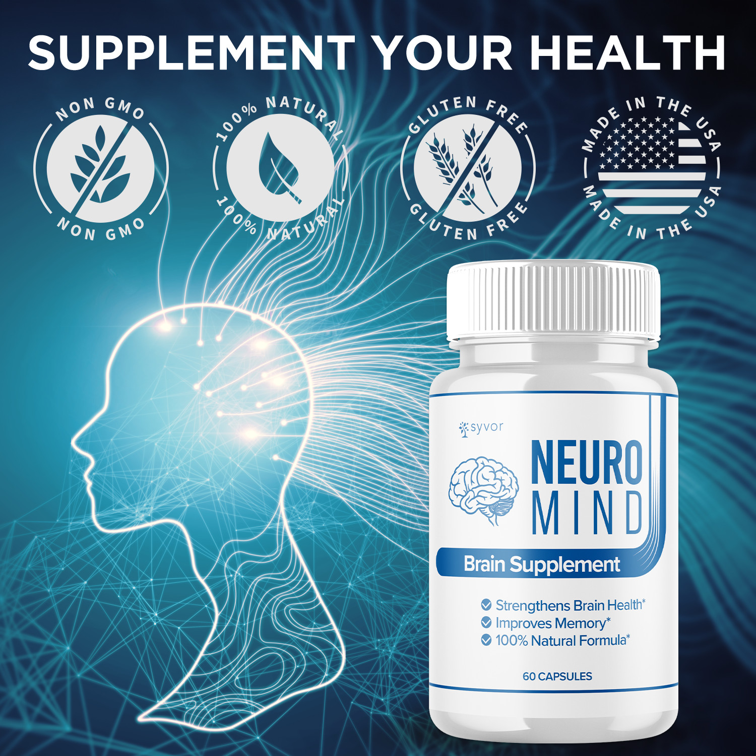 (5 Pack) Neuro Mind Nootropic All Natural Neuro Mind Max Supplement 300 Capsules