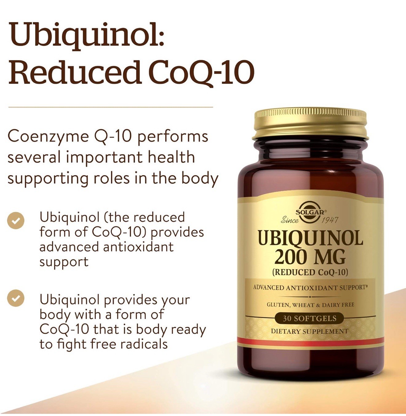 Solgar Ubiquinol 200mg Dietary Supplement 30 Cap 03/2026