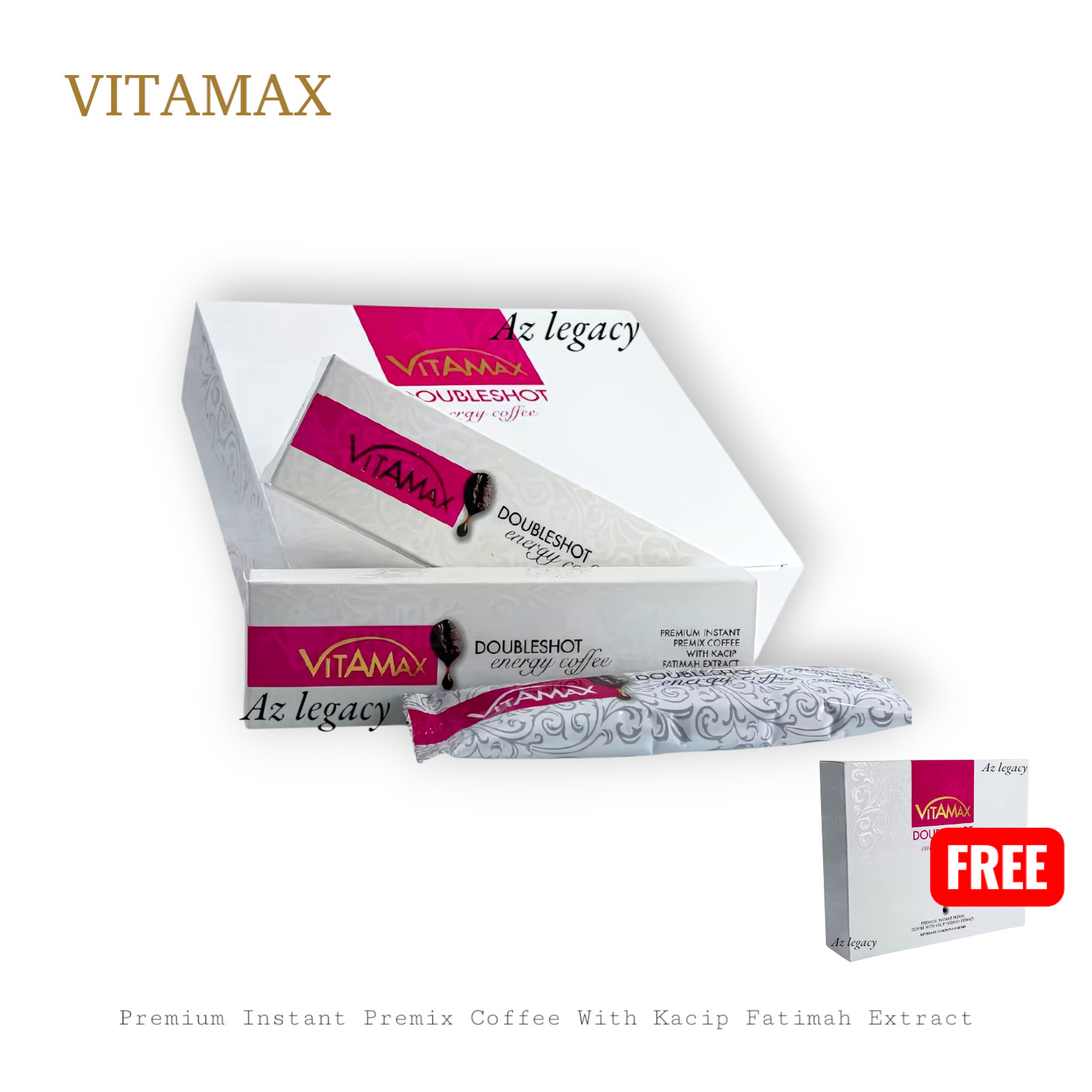 Vitamax Doubleshot Energy Premium Herbal Coffee Drink For Women BUY 1 FREE 1