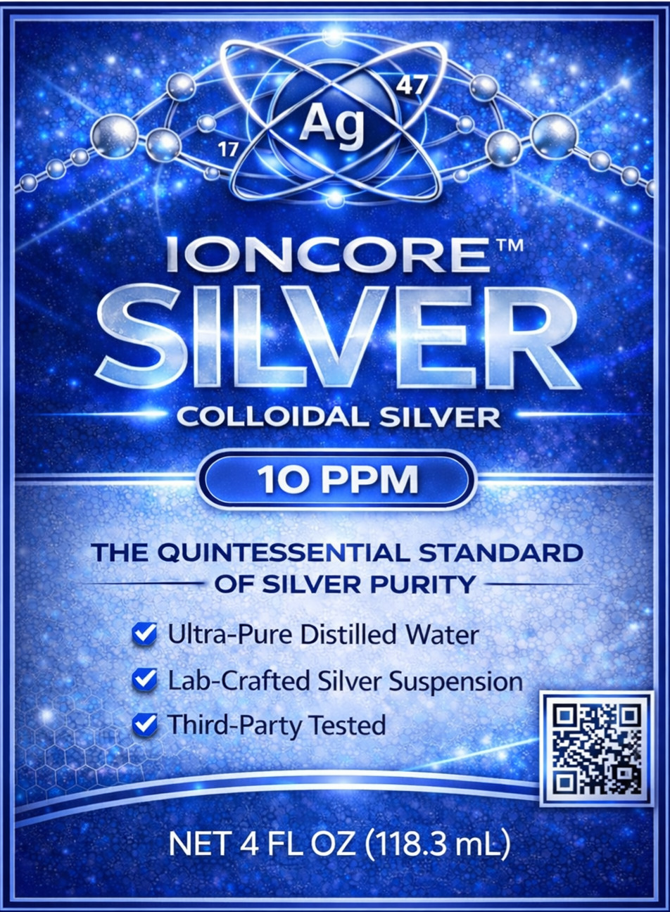 IonCore Colloidal Silver 4 oz Spray Bottle Ionic Lab Crafted Ultra Pure