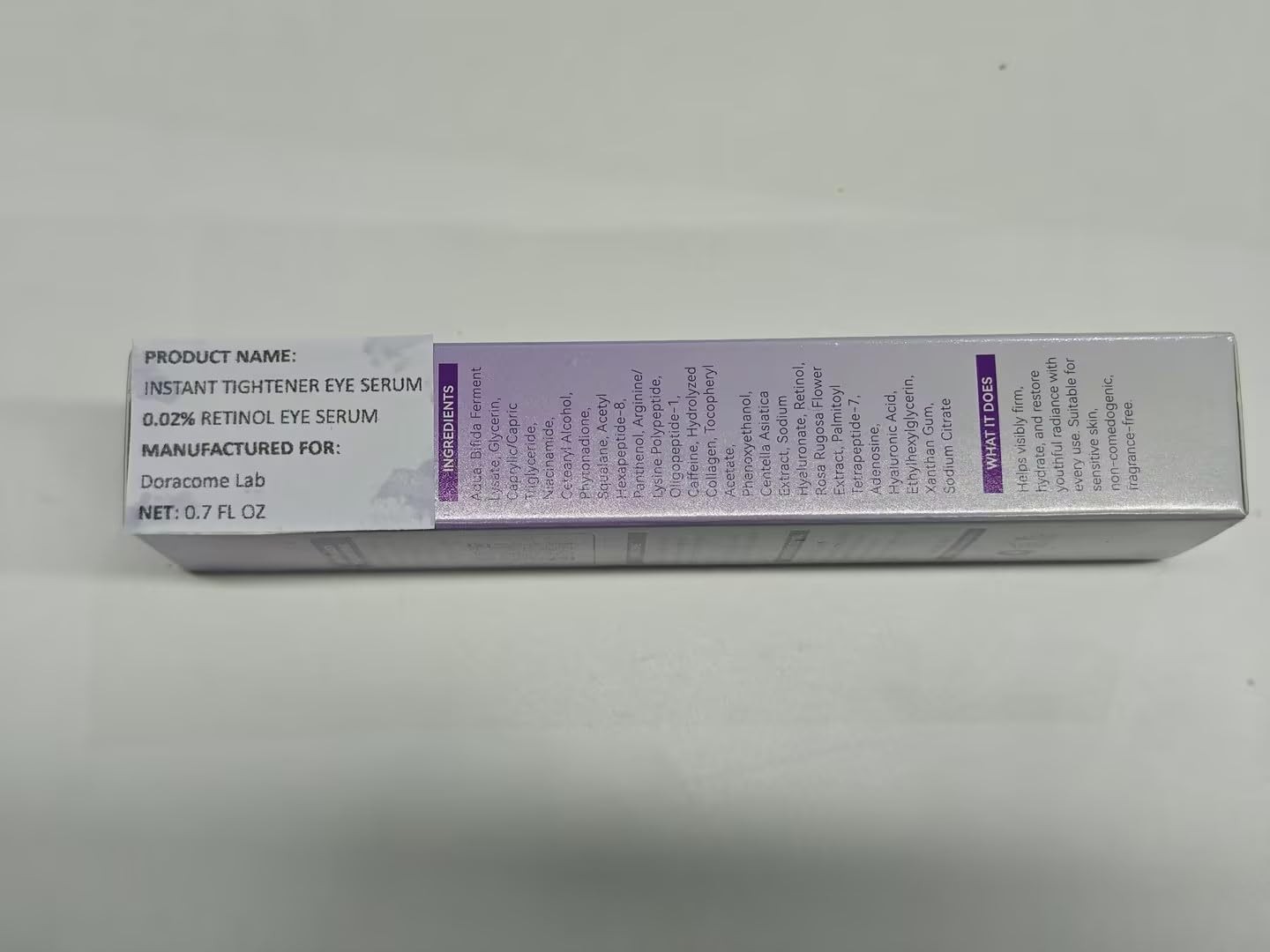 Doracome Caffeine & Retinol Under Eye 0.7 Fl Oz (Pack of 1), Vintage Violet