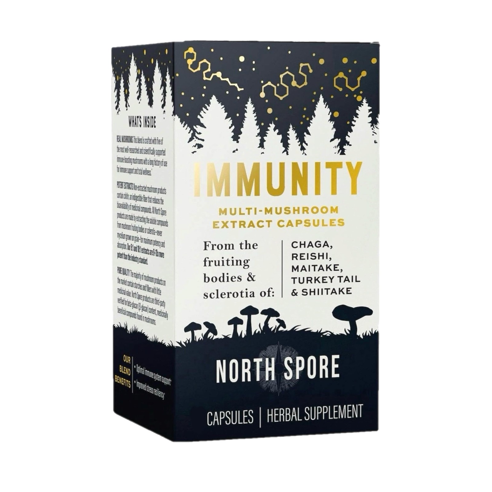 North Spore Immunity Mushroom Extract Supplement Turkey Tail Chaga Reishi